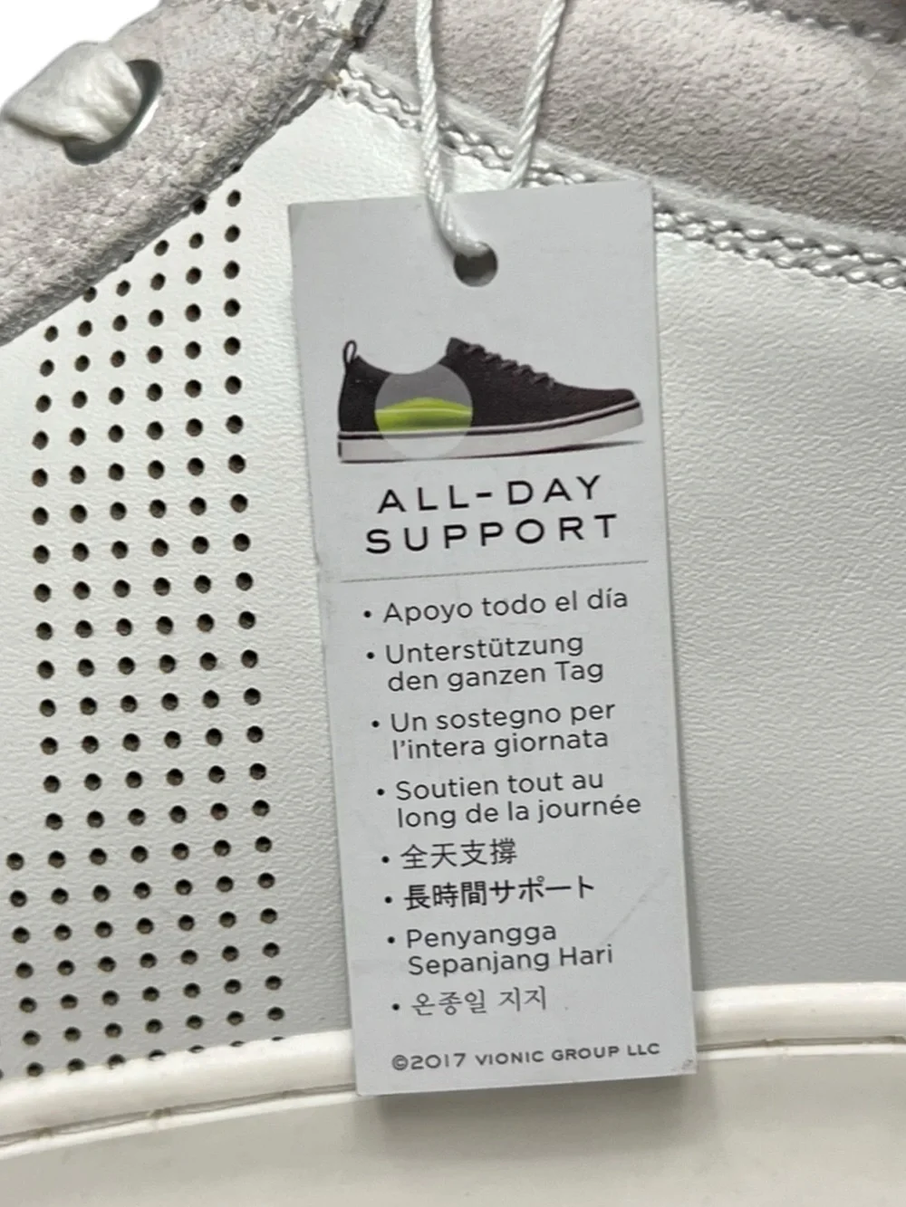 🌻Vionic Malcom High Top Sneakers White Leather Perforated Men's Size 8.5
